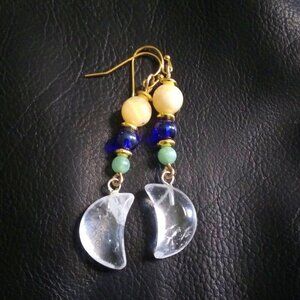 Playful Quartz Moon Dangle Earrings!